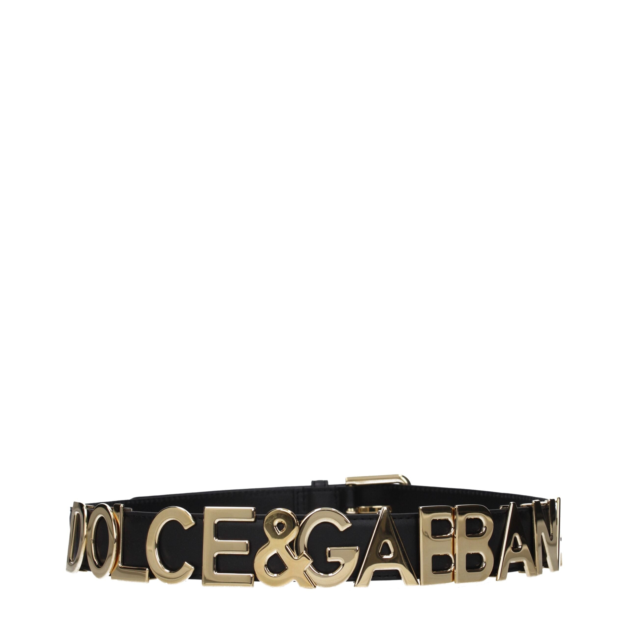 Ceinture régulière en cuir noir Dolce & Gabbana